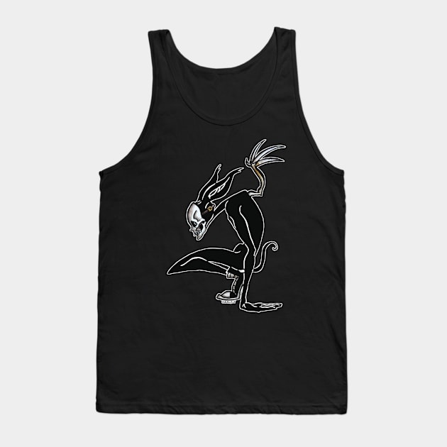 False Face Tank Top by Jan Grackle